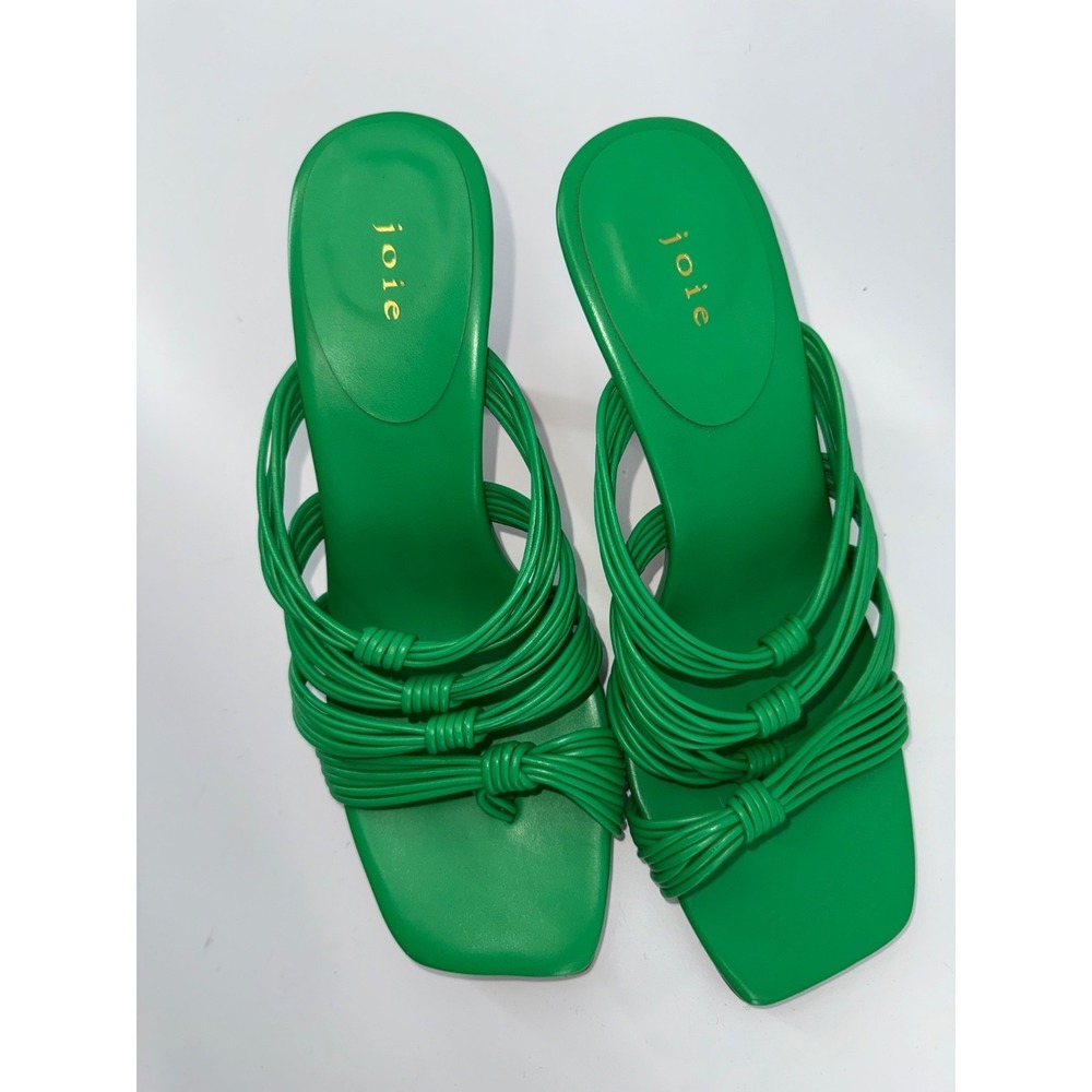 Joie Emerald Green Strappy Sandals 6.5 Square Toe High Heel Mule Y2K Party - Picture 2 of 12